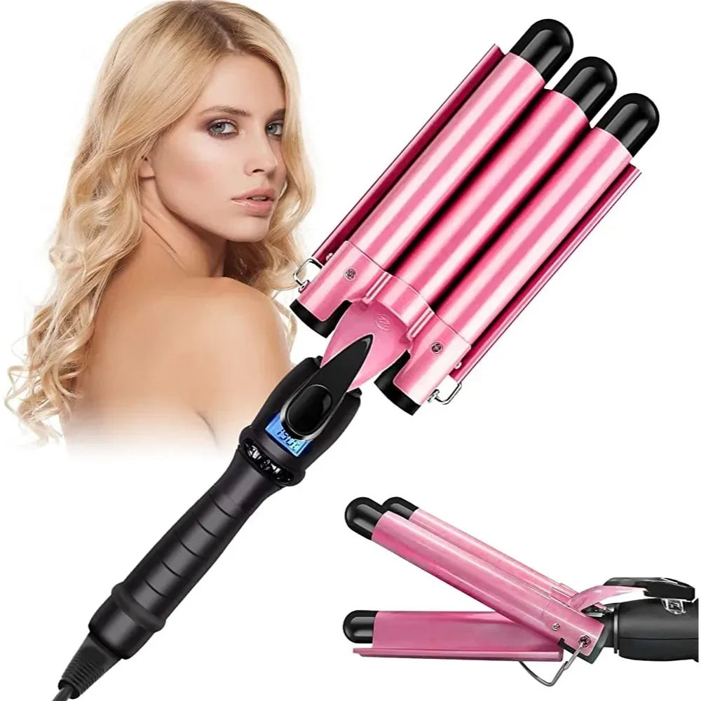 Magic Wave Arricciacapelli Professionale 3 Tubi in Ceramica
