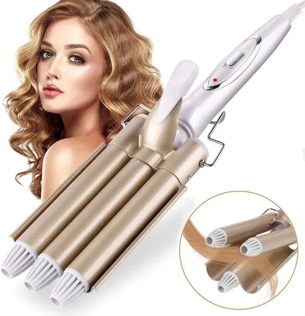 Magic Wave Arricciacapelli Professionale 3 Tubi in Ceramica