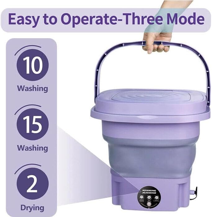 Mini Lavatrice Portatile 8L Pieghevole con Centrifuga, Adatto per Campeggio, Viaggi, Lavatrice da Campeggio Piccola