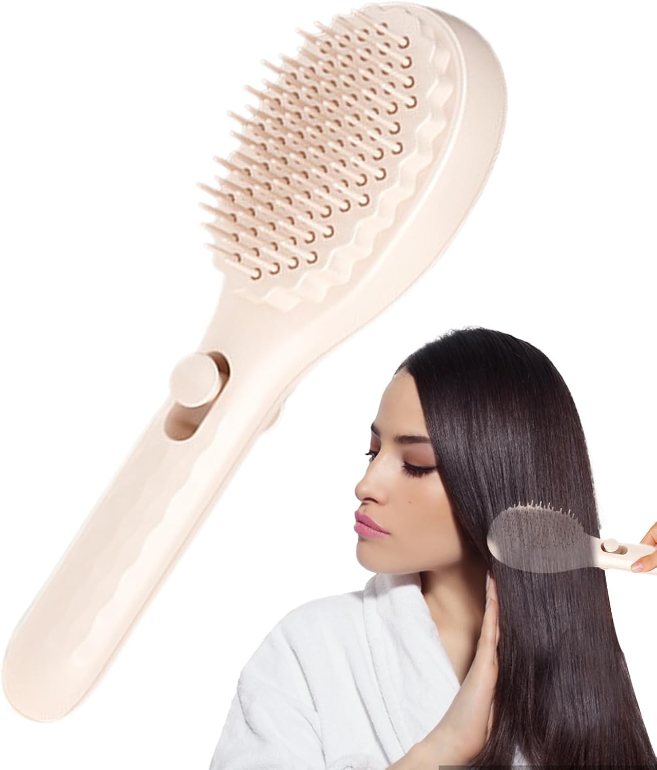 Spazzola per capelli autopulente, pettine telescopico portatile, massaggiatore antistatico per il cuoio capelluto, strumento multifunzionale per lo styling per ragazze e donne