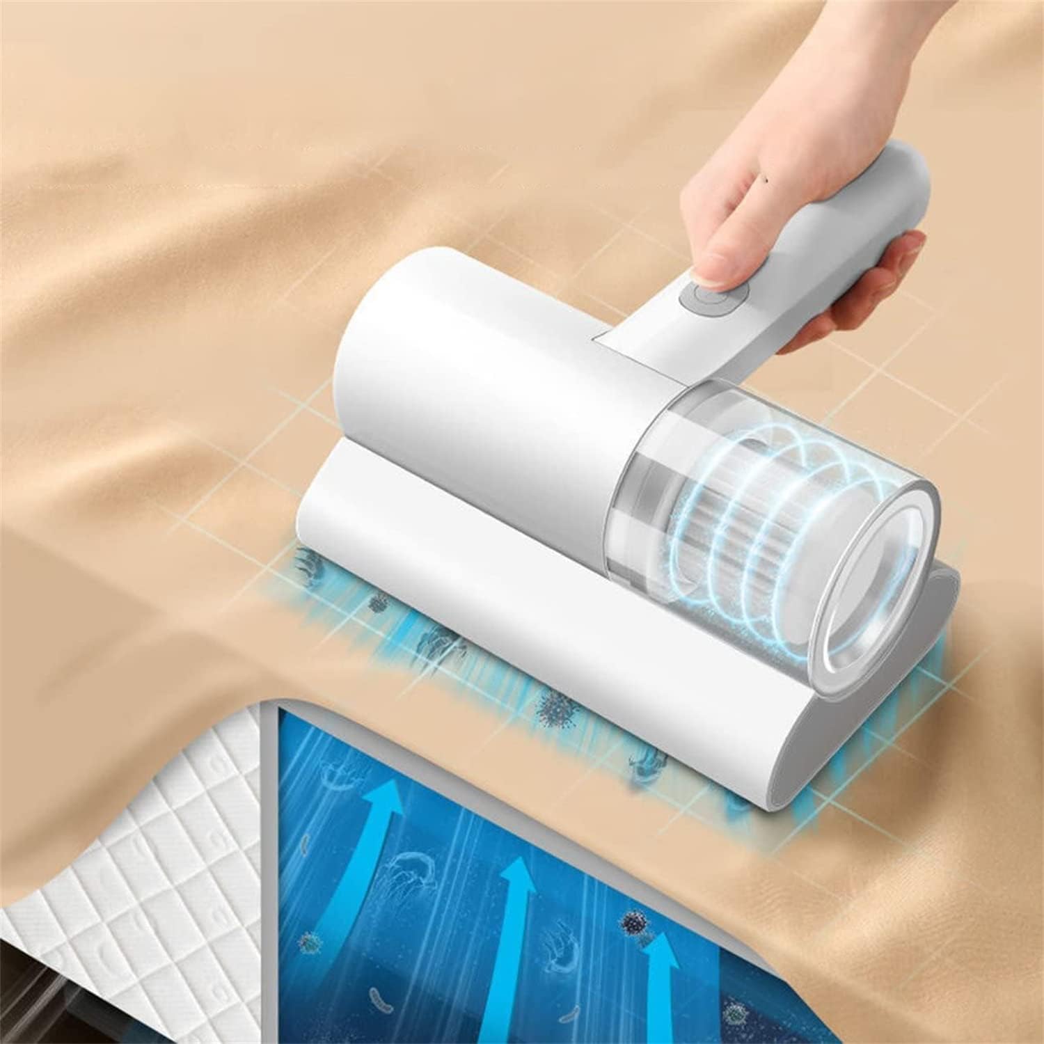 Aspirapolvere per Acari Senza Fili, Aspirapolvere Potentissimo per Acari per Letti, Tappeti, Tende, Divani, Cucce animali, Cuscini e tanto altro, Aspiratore Portatile Ideale per tutta la casa